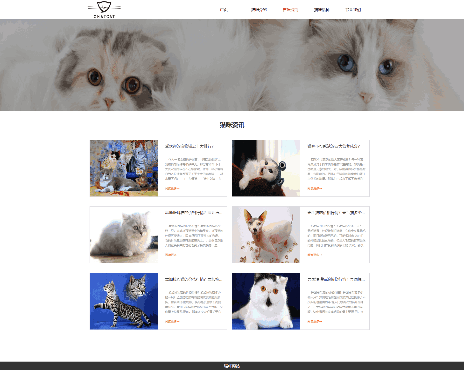 可爱猫咪网页模板