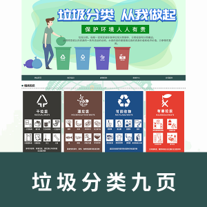 垃圾分类九页html+css